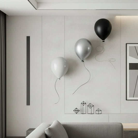 Silver Metallic Ceramic Balloon Sculpture