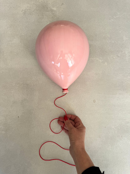 Pink Blush Glossy Ceramic Balloon Sculpture