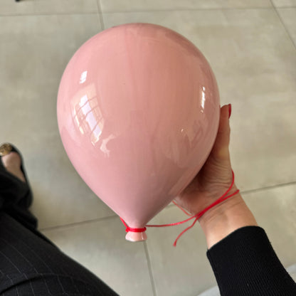 Pink Blush Glossy Ceramic Balloon Sculpture