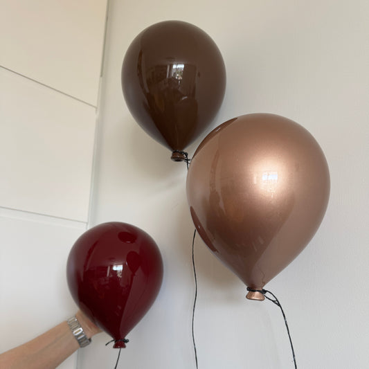 Metallic Beige Ceramic Balloon Sculpture