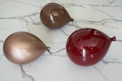 Set of 3 Balloon Sculptures - Merlot, Metallic Beige & Latte Brown