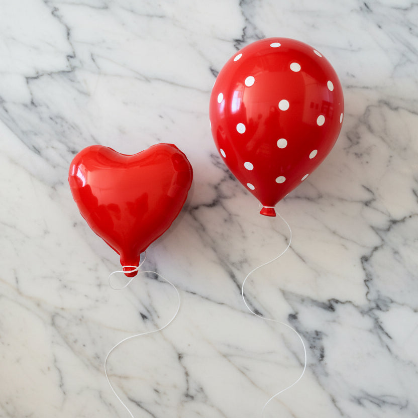 Red Polka Dot Ceramic Balloon Sculpture