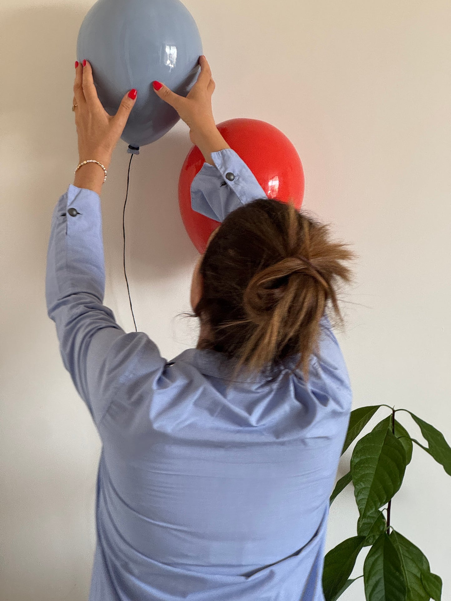 Blue Dawn Glossy Ceramic Balloon Sculpture
