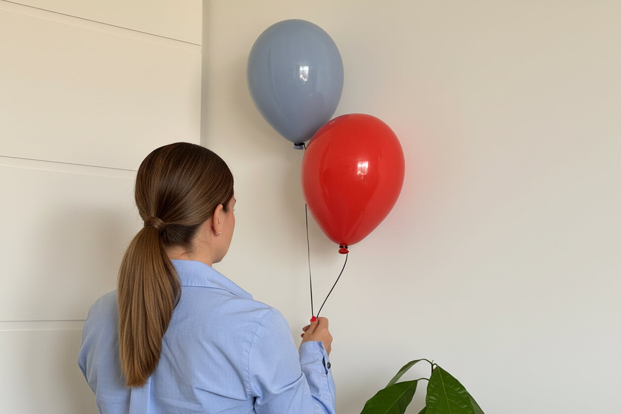 Red Glossy Ceramic Balloon Wall Sculpture