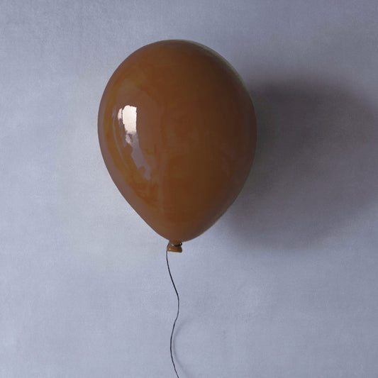 Chocolate Glossy Ceramic Balloon Sculpture
