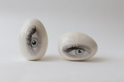 Ceramic Good Eye Egg Sculpture