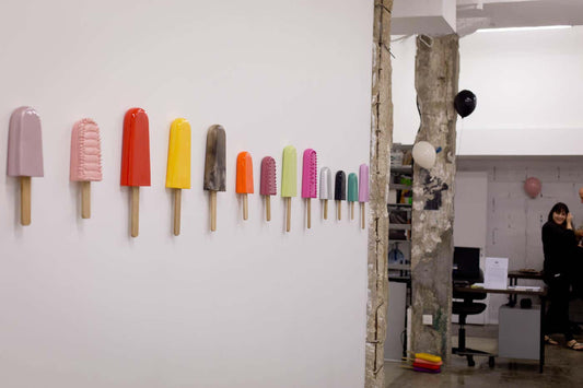 Set of 13 Ceramic Popsicle Sculptures