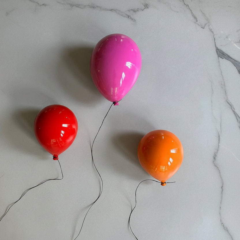 Magenta Ceramic Balloon Sculpture