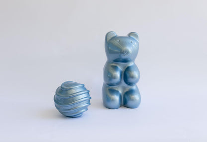 Metallic Blue Bear Sculpture