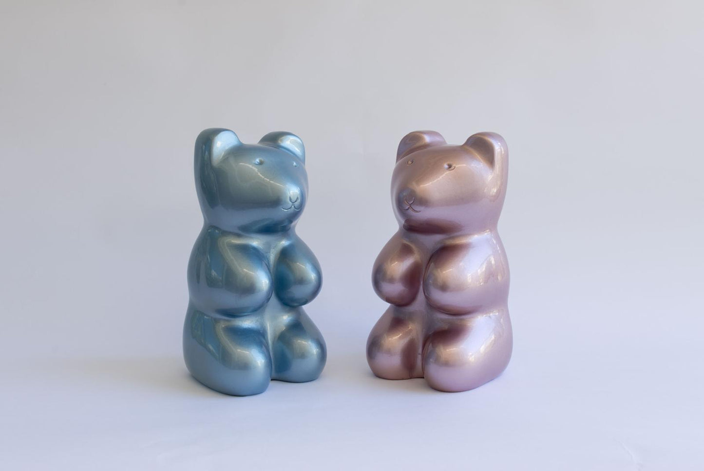 Metallic Blue Bear Sculpture