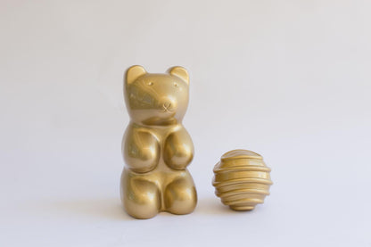 Metallic Gold Bear Sculpture