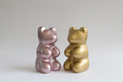 Metallic Pink Bear Sculpture