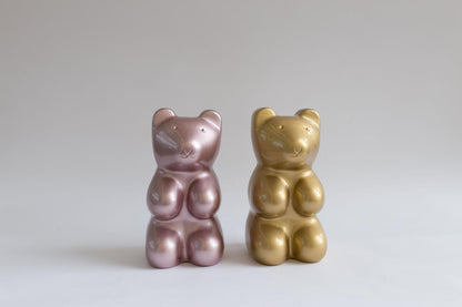 Metallic Pink Bear Sculpture