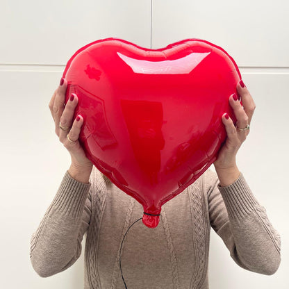 Red Grand Amor Glossy Ceramic Heart Balloon Sculpture