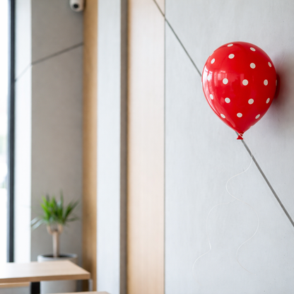 Red Polka Dot Ceramic Balloon Sculpture