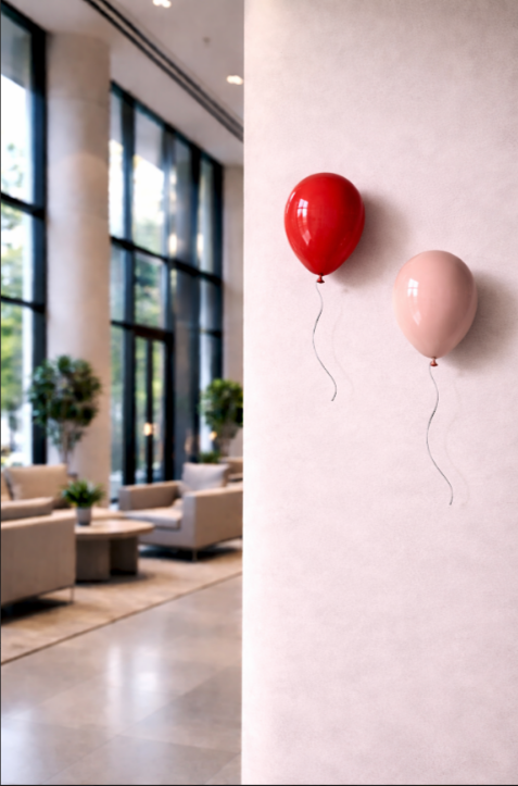 Magenta Ceramic Balloon Sculpture