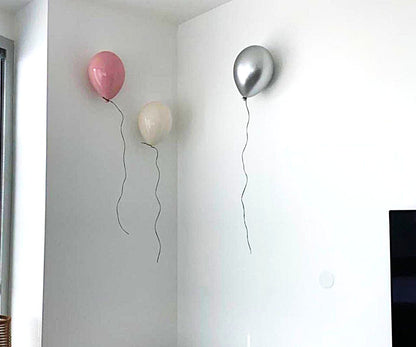 Silver Metallic Ceramic Balloon Sculpture