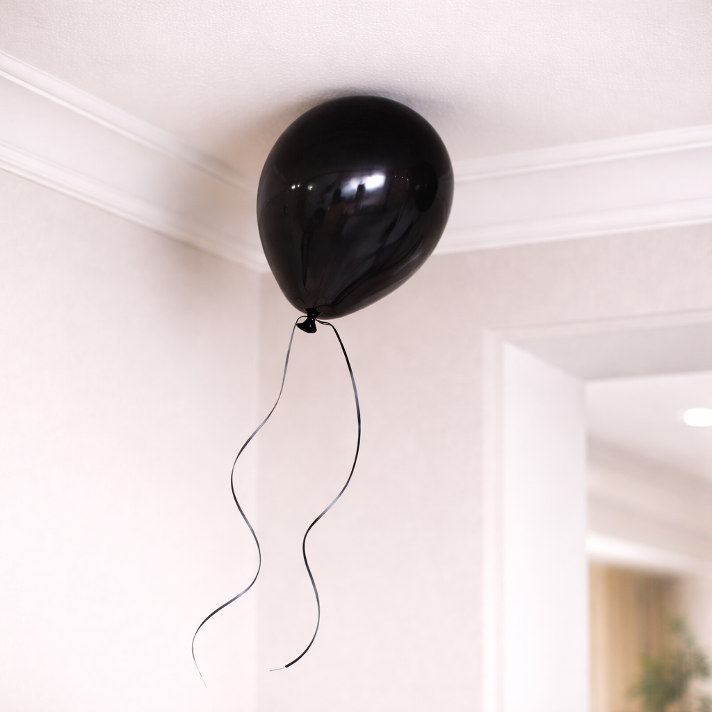 Black Glossy Ceramic Ceiling Balloon Sculpture