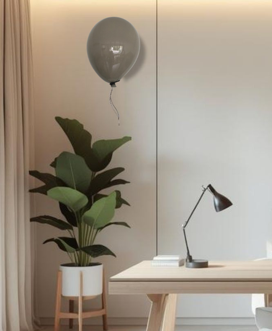 Grey Glossy Ceramic Balloon Sculpture