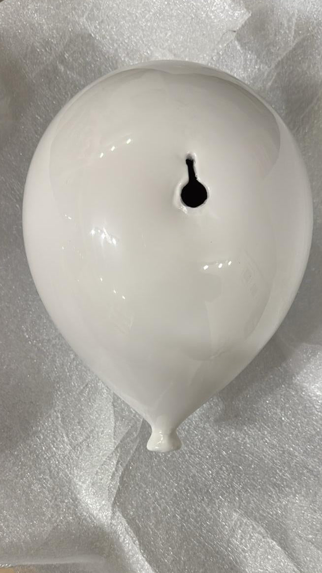 White Glossy Ceramic Ceiling Balloon Sculpture