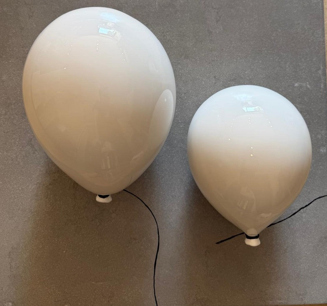 White Glossy Ceramic Ceiling Balloon Sculpture