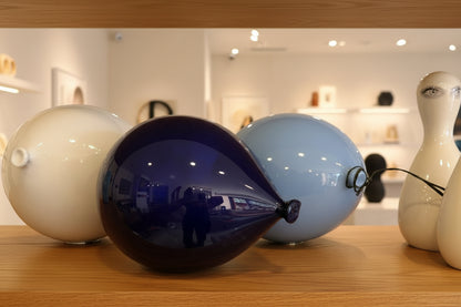 Sky Blue Glossy Ceramic Balloon Sculpture