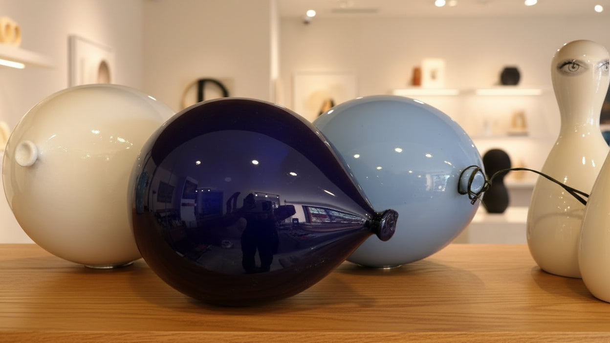 Black Glossy Ceramic Ceiling Balloon Sculpture