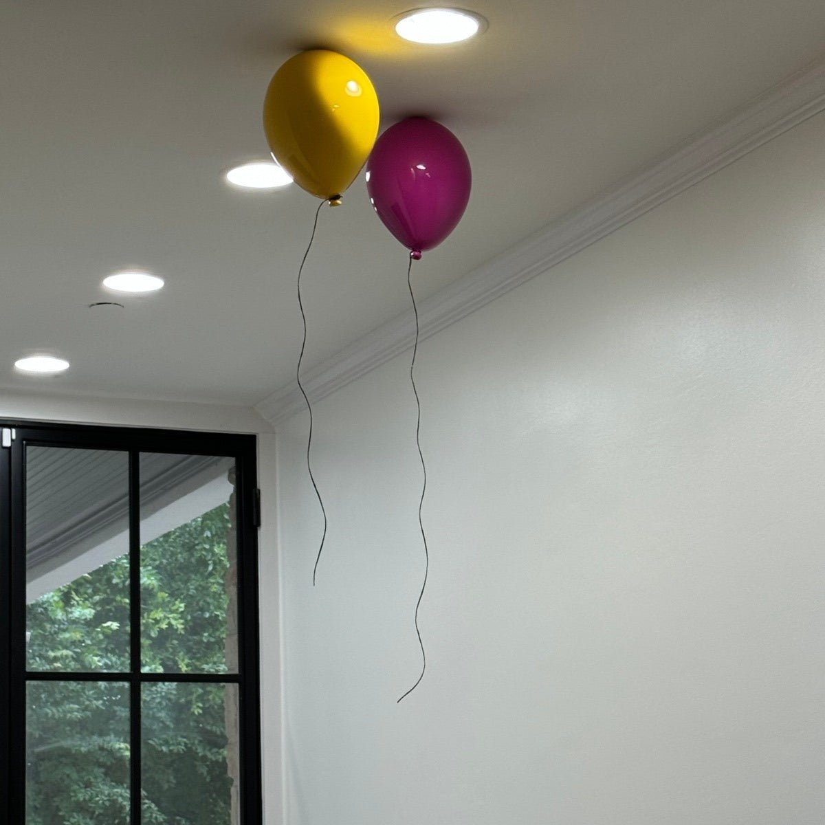 Black Glossy Ceramic Ceiling Balloon Sculpture