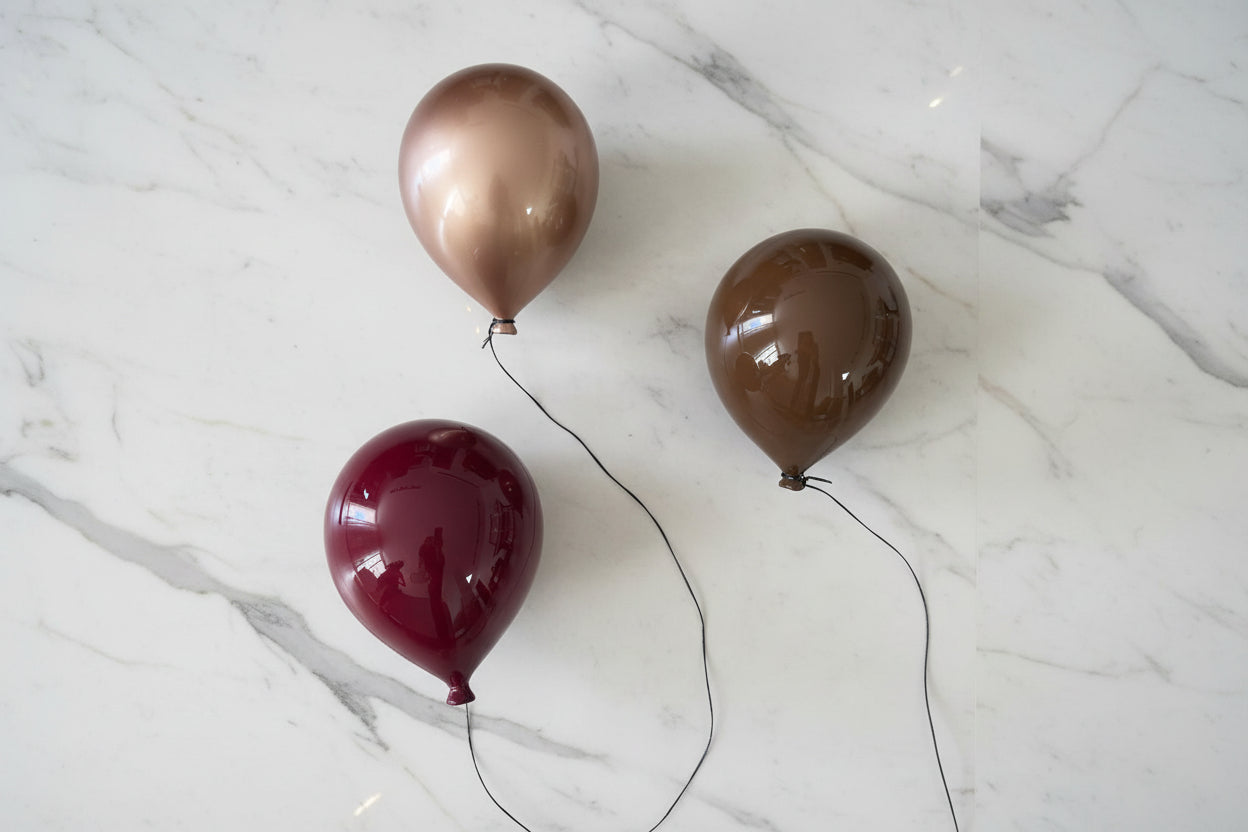 Gold Metallic Ceramic Balloon Sculpture