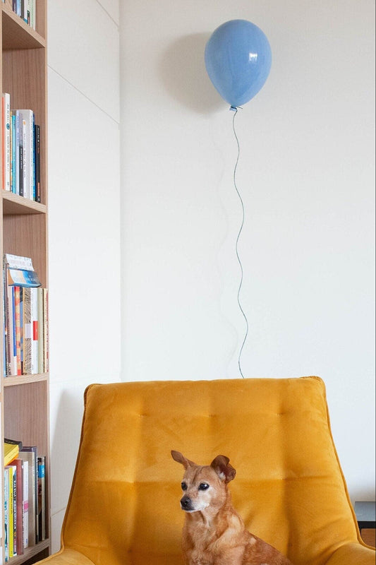 Sky Blue Glossy Ceramic Balloon Sculpture