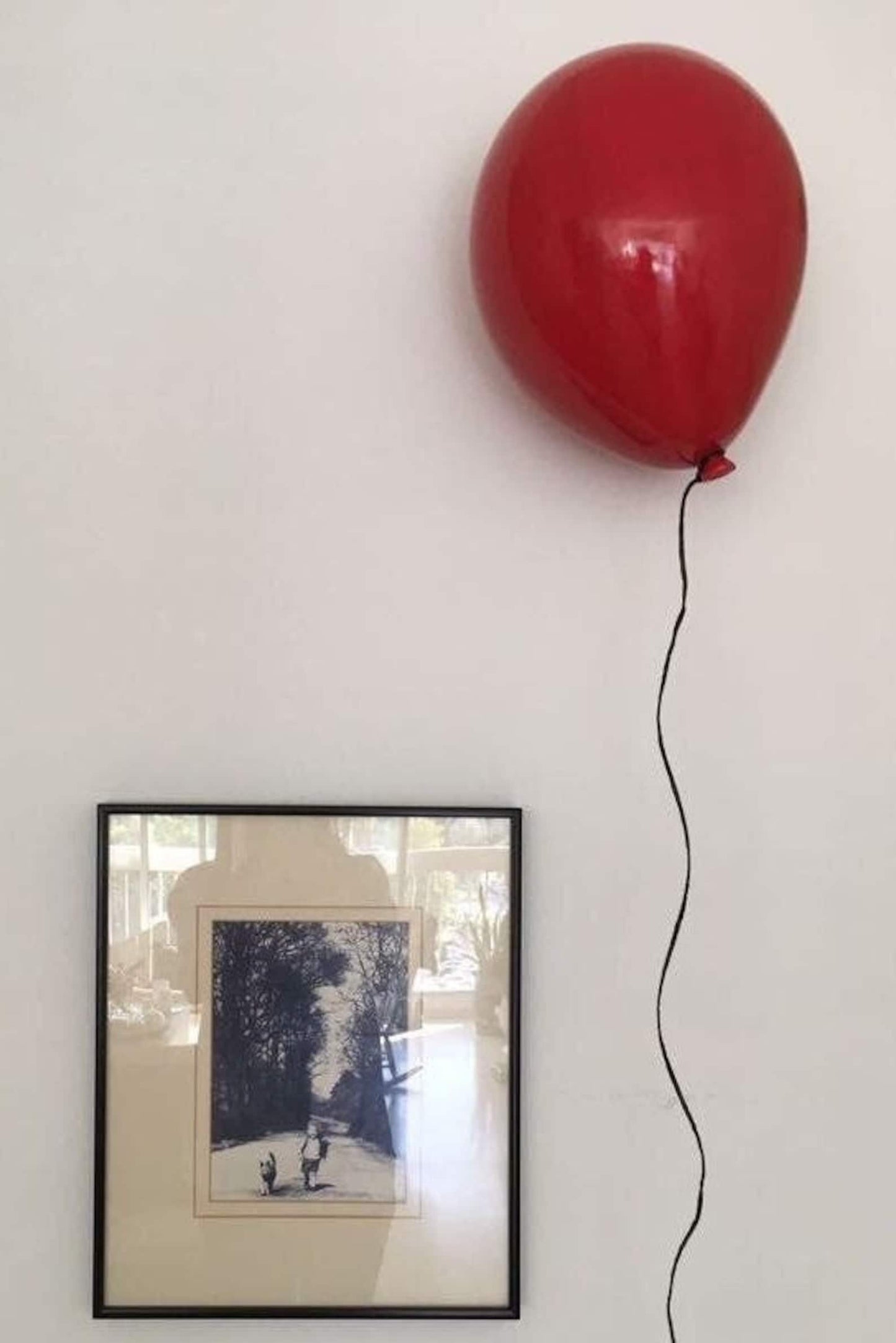 Red Glossy Ceramic Balloon Wall Sculpture