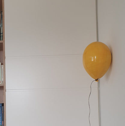 Yellow Glossy Ceramic Balloon Sculpture