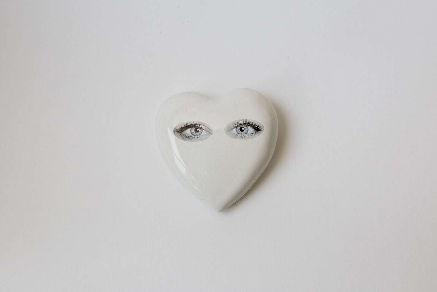 Ceramic Good Eye Heart Sculpture