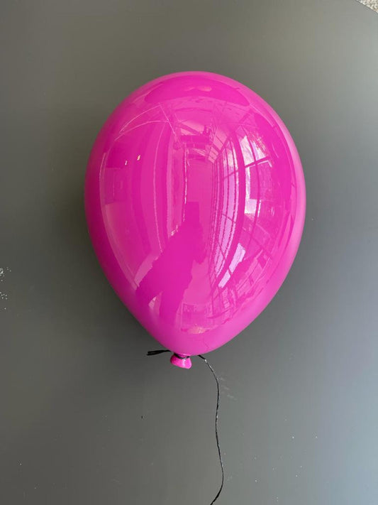 Magenta Mirror-Like Finish Ceramic Balloon Sculpture