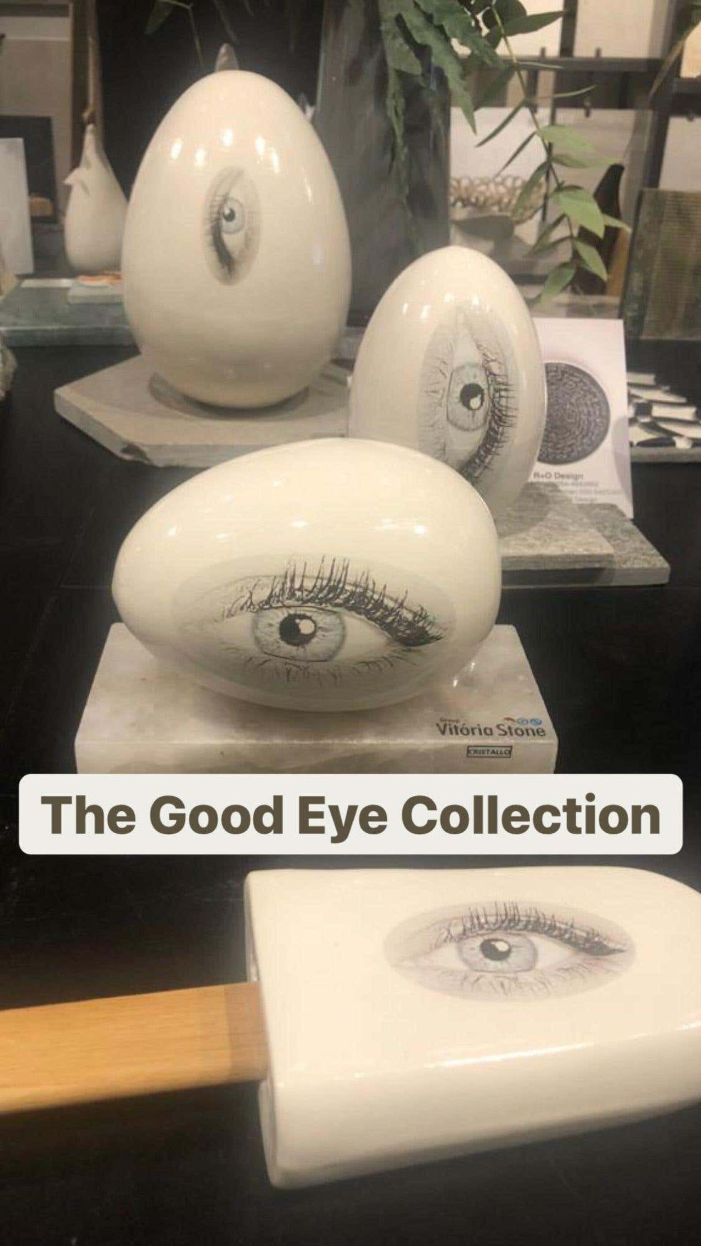 Ceramic Good Eye Egg Sculpture