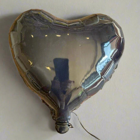 Black Ceramic Heart Balloon Sculpture