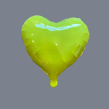 Lime Green Glossy Ceramic Heart Balloon Sculpture