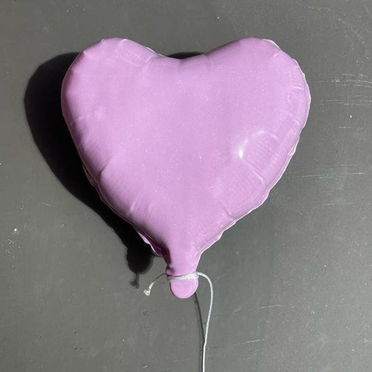 Lilac Glossy Ceramic Heart Balloon Sculpture