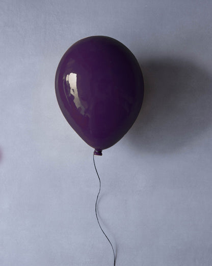 Aubergine Mirror-Like Finish Ceramic Balloon Sculpture