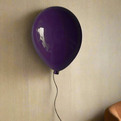 Aubergine Mirror-Like Finish Ceramic Balloon Sculpture