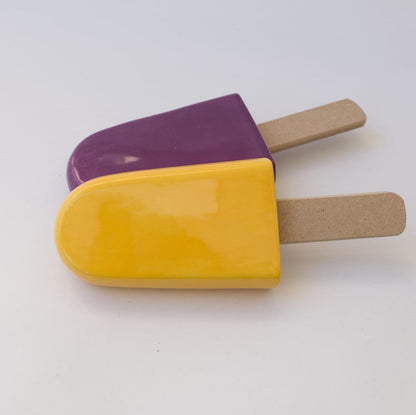 Set of 2 Ceramic Popsicle Sculptures