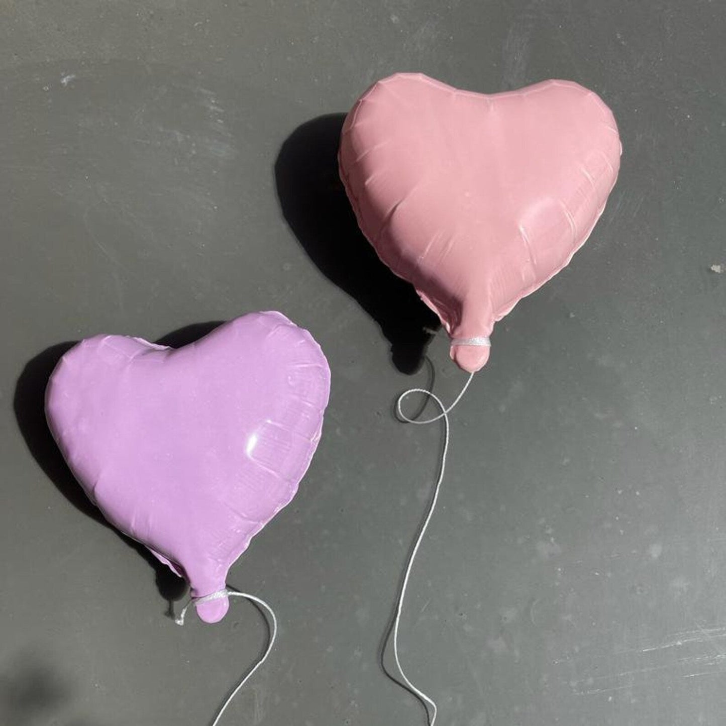 Light Pink Glossy Ceramic Heart Balloon Sculpture