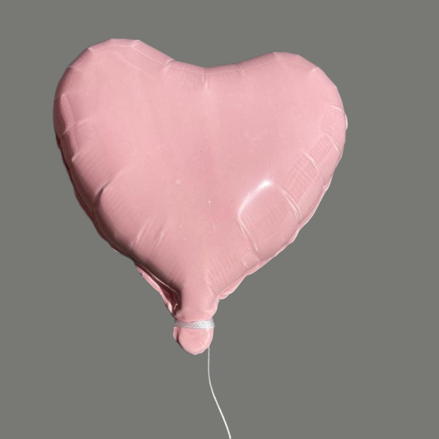 Light Pink Glossy Ceramic Heart Balloon Sculpture