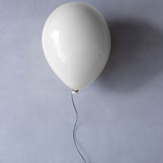 White Glossy Ceramic Ceiling Balloon Sculpture
