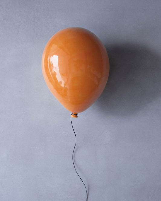 Whiskey Orange Glossy Ceramic Balloon Sculpture