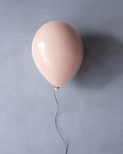 Light Pink Glossy Ceramic Balloon Sculpture