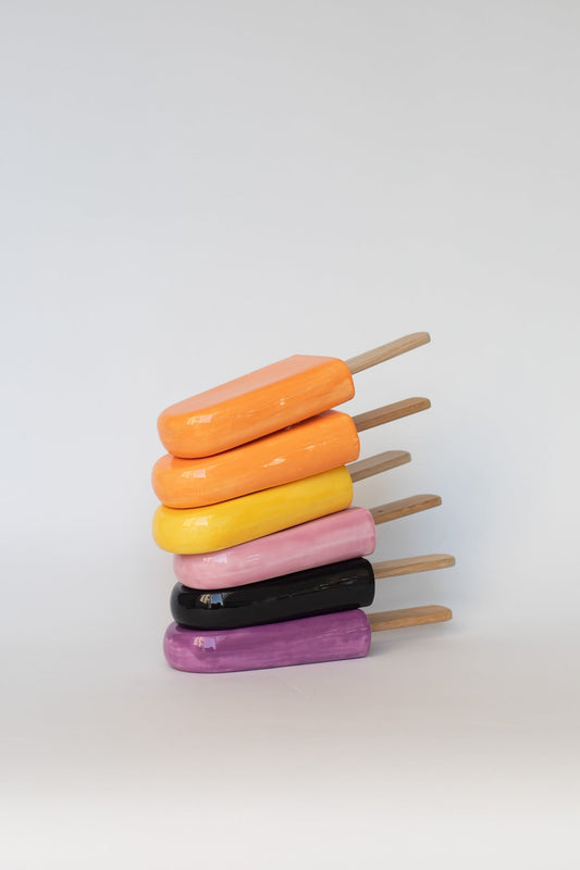 Set of 6 Small Ceramic Popsicle Sculptures