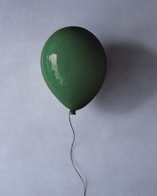 Forest Green Glossy Ceramic Balloon Sculpture