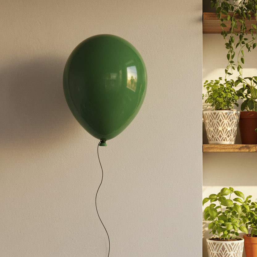 Forest Green Glossy Ceramic Balloon Sculpture