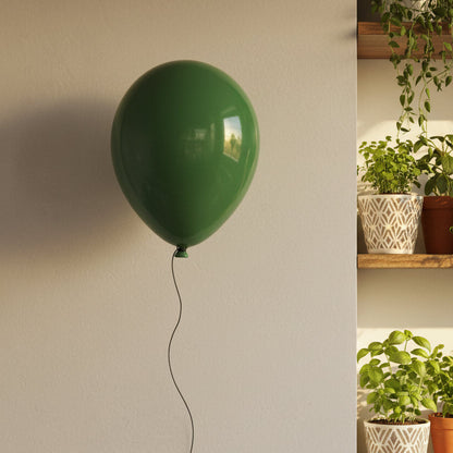 Forest Green Glossy Ceramic Balloon Sculpture
